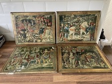4 x ANTIQUE ART PRINTS ON WOOD PANELS - F.LLI ALINARI, FIRENZE ITALY