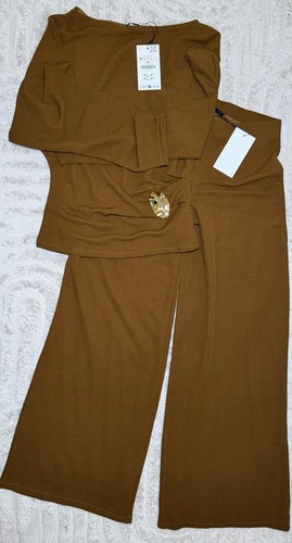 Zara brown top - brown, pants