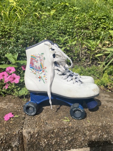Vintage white leather unicorn - white,