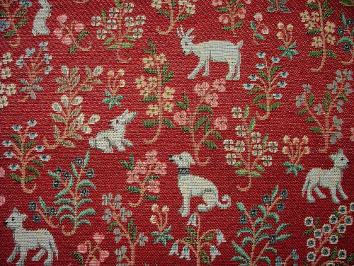 Jacobean garden animals - garden, red