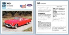 Ford -Thunderbird 1954-57 High Performance - Classic Cars Collectors Club Card