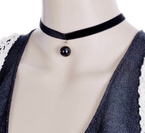Black choker with - black, charm