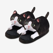 Cat Shaped Plush Slippers