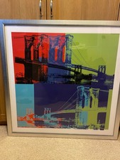 andy warhol framed print brooklyn bridge. very good condition