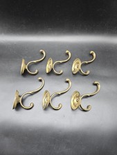 Set Of 6 Solid Brass Coat Hat