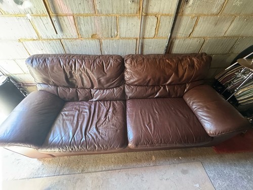 Comfy brown leather - leather, sofa