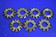 Seven x 12DP Involute Gear Cutters (Numbers 1 - 8 Excluding No. 5)