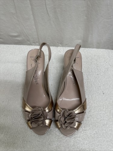 Nude gold faux patent - nude,