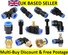 PNEUMATIC PUSH IN FITTING AIR WATER PIPE - ALL TYPE FITTINGS 4-6-8-10-12-14-16MM