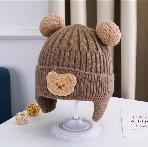 Baby wool winter hat bear - baby,