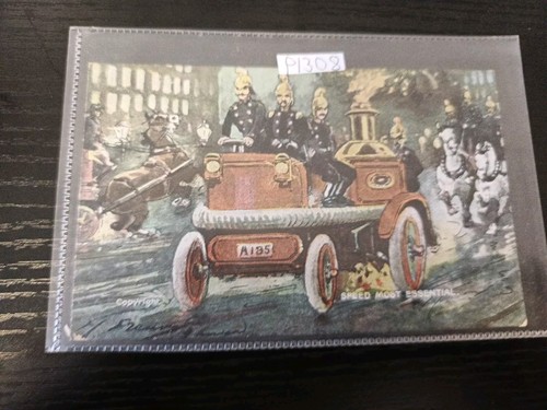 Fire engine postcard - fire,