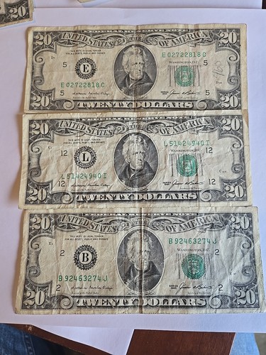 Dollar bills 1985 lot - $20, 3