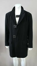 YOHJI YAMAMOTO Homme 2004 black wool coat jacket Japanese Issey Y3 Size 4 XL