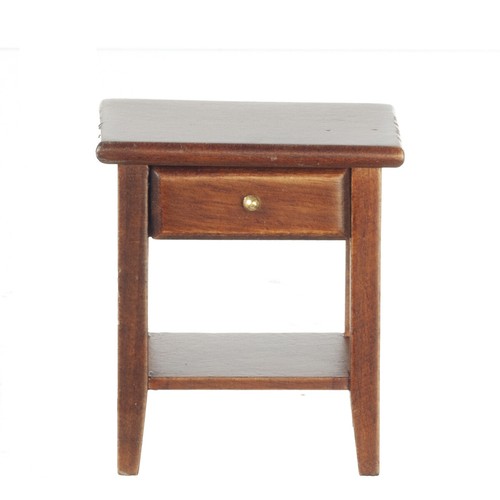 Dolls house walnut - house, bedside