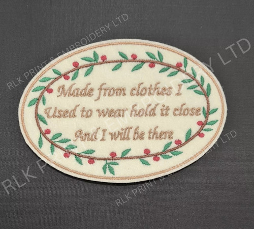 Personalised embroidered oval - personalised,