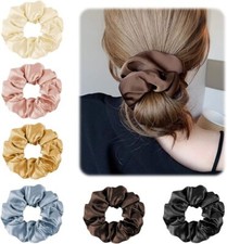 6 Pack Silk Hair Scrunchies