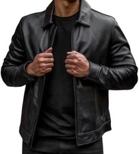 Men’s Black Lambskin Leather