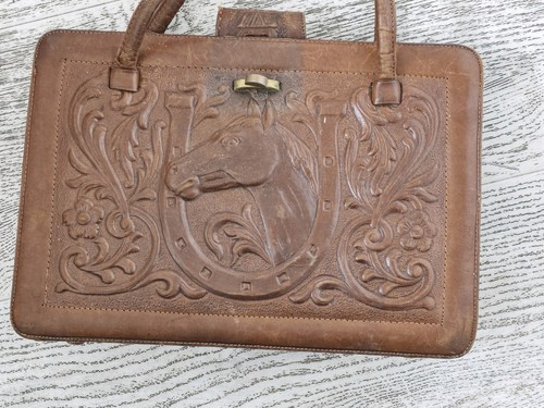 Vintage hand tooled leather - vintage,