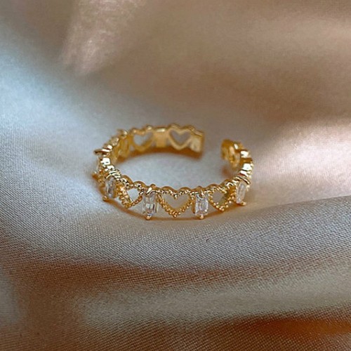 Gold plated zircon heart - plated,