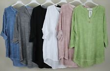 New Popular Ladies Light Summer Oversized Cotton & Linen Italian Lagenlook Top