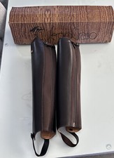 Half Chaps by Sergio Grasso in Smooth Brown Leather made in Italy Equestrian New