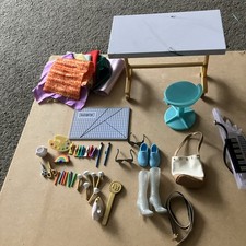 Rainbow High Accessories Bundle Table Chair Boots Guitar Fabric Art Set