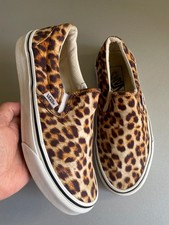 unisex Vans Classic Slip on leopard print pumps uk 4 eur 36.5