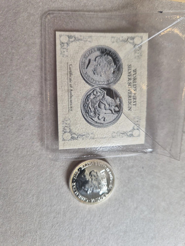 Worlds first silver sovereign - silver,