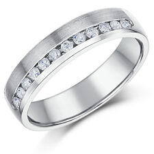 4.5mm Palladium Engagement Diamond Ring Channel Set Solid Palladium Wedding Ring
