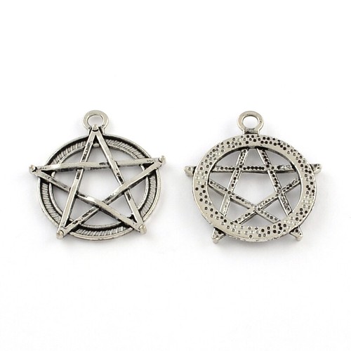 Tibetan silver pentagram - tibetan,