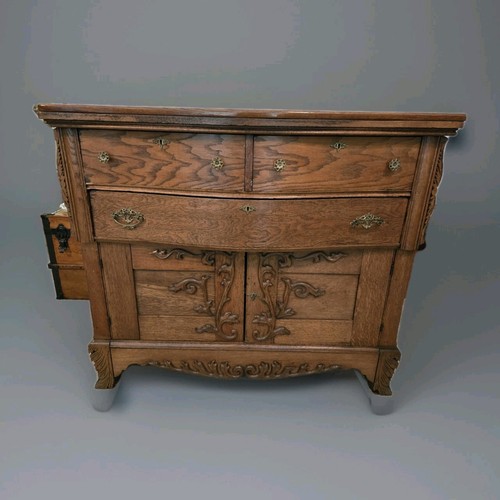 Antique solid oak buffet - oak,