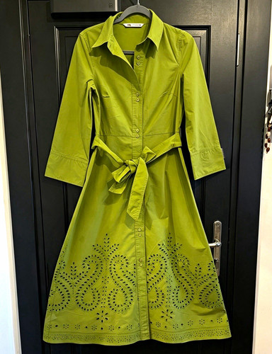 Zara green embroidered eyelet - zara,