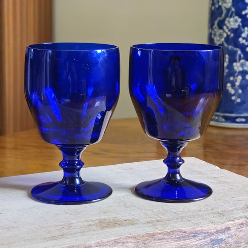 Bristol blue wine glass rummer - bristol,