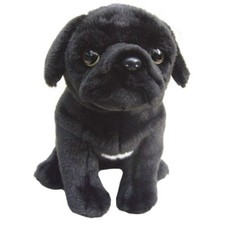 Faithful Friends FPUG04 Black Pug Dog Sitting Cuddly Plush Soft Toy