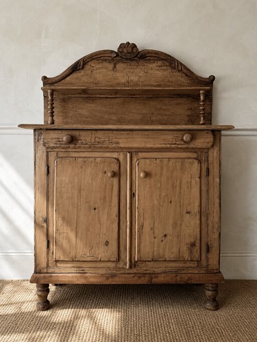 Antique rustic pine chiffonier - antique,