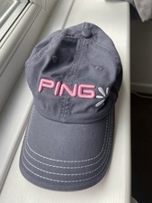 Ping Golf Sun Hat Baseball Cap Pink and Grey Embroidered Logo Adjustable Strap