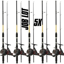 Wholesale Job Lot 5x Pike Spinning Fishing Rod 6ft 2pc & 1BB Reel 8lb Line Combo