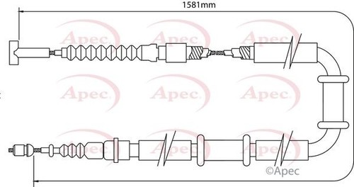 Apec rear brake - cable, alfa