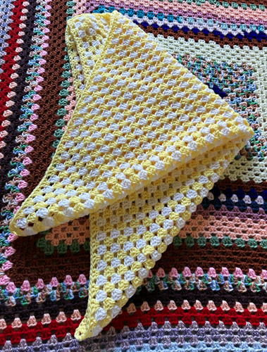 Hand crocheted yellow white - &,