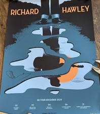 THE LONG PIGS / RICHARD HAWLEY: STUNNING DECEMBER 2024 TOUR POSTER SIGNED & NO'd