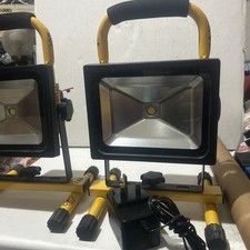 2X Fully Adjustable Flood Lights Rechargeable Mobile Work Shop Camping Etc