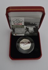 D-Day 2019 Gibraltar Silver Proof Piedfort 50p Box + COA