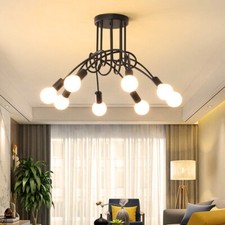 Vintage Industrial Creative Chandelier – Adjustable 5/8-Arm LED Ceiling Light