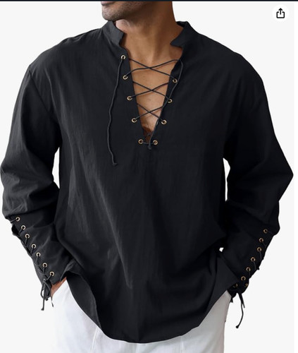 Mens cotton linen pirate - cotton,