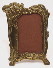 1920's Art Nouveau Brass 4x6" Picture Frame