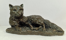 Pre-Owned Cold Cast Bronzed Resin Fox Figure, Capella of Dartington, J Pecorini
