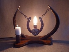 DEER ANTLER LAMP WITH CANDLE