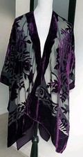 Silk Velvet Devore Kimono Art Deco Jacket S M L Xl Boho, Burnout ,Gothic ,piano 