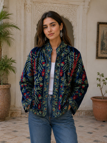 Indian velvet embroidered - indian,