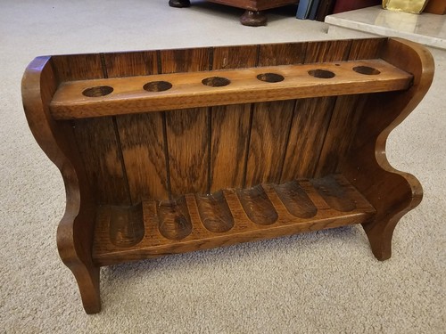 Vintage wooden pipe rack stand - wooden,